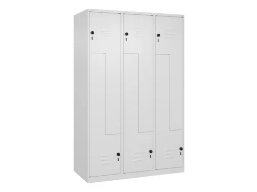 Z-garderobekast,HxBxD 1850x1200x500mm,vak B 200/400mm,draaigrendel