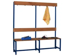 Omkleedbank LxB 1500x400mm Houten Latten Haken Enkelzijdig RAL7035