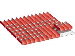 Indelingsmateriaal H 50mm 16verdeelgootjes/60gootverdelers B 717mm - 2