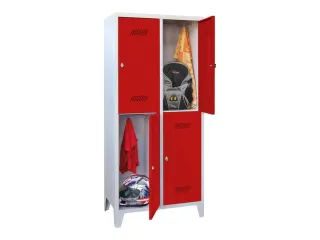 dubbeldekse locker,HxBxD 1850x800x500mm,2x2vak.,RAL7035,front RAL3000 - 2
