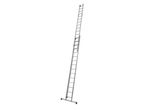 optrekladder,2x15,sporten,balk L 4,25-7,7m,2-dlg.,aluminium