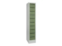Postsorteerkast 1850x330x500mm 10 Vakken Ral7035 Front Ral6011