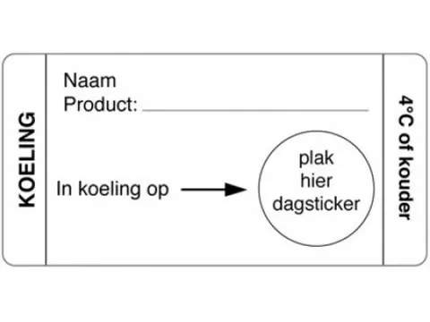 Daymark Sticker Label Koeling afwasbaar Rol 250 Stuks