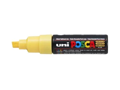 Verfstift Posca PC8K Brede punt 8mm schuin strogeel