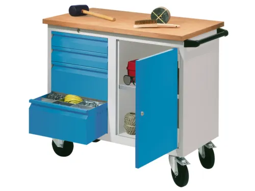Werkplaatswagen 4 Laden 400kg Staalplaat Ral7035 Frontral 3000
