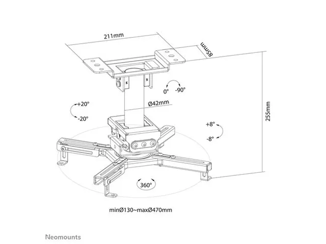 Universele Projectorsteun Plafond CL25-530BL1 Zwart