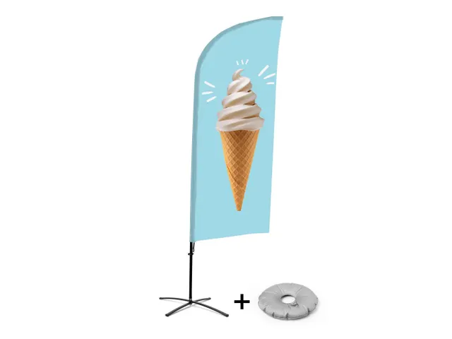 Horecavlag Alu Wind complete set IJS kruisvoet Zwart