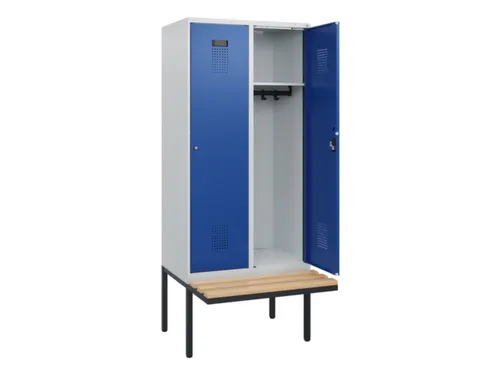 locker met bank,HxBxD 1950x800x815mm,2vak,vak B 400mm,cilinderslot