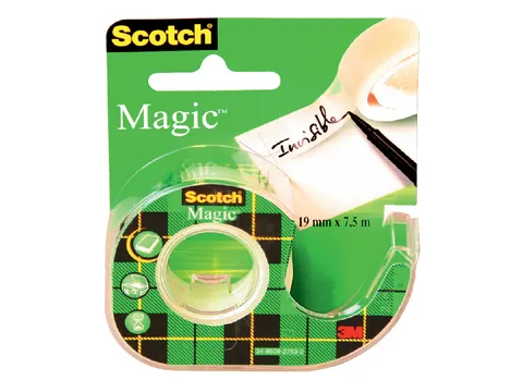 Plakband Scotch Magic 810 12mmx10m onzichtbaar + plakbandhouder
