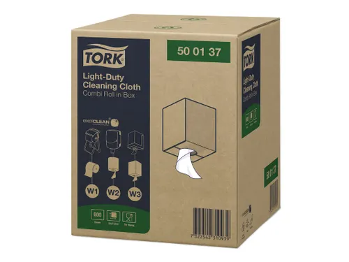 Light-Duty Reinigingsdoek W4 Premium Wit 600vel Doos met 1 Combirol