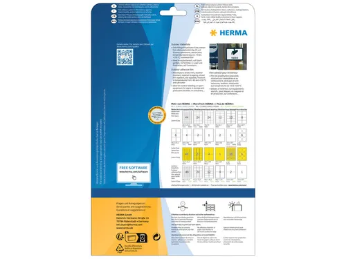 HERMA 9535 Weervast Outdoor folie-etiket A4210x148mm Wit 20 stuks