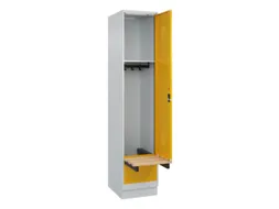 locker met bank,HxBxD 1950x400x815mm,1vak,vak B 400mm,cilinderslot