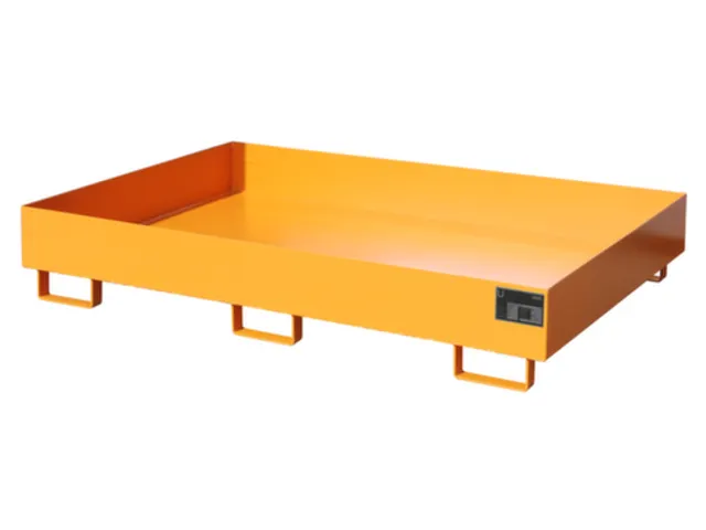 stellingopvangbak,opvangvol. 240l,HxBxD 250x1750x1300mm,staal,RAL2000