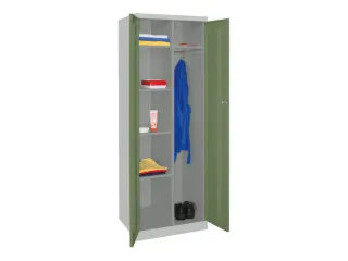 kleding-/wasgoedkast,HxBxD 1800x600x500mm,RAL7035,front RAL6011 - 1