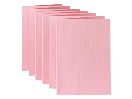 Correspondentiekaart Papicolor dubbel 105x148mm babyroze pak à 6 st