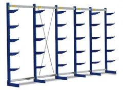 Draagarmstelling 2480x5366x620mm 6etages 1050kg/etage Ral5010