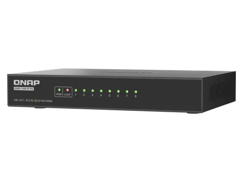 QNAP QSW-1108-8T-R2, Unmanaged, 2.5G Ethernet (100/1000/2500), Desktop