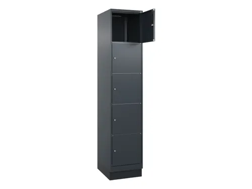 lockerkast,HxBxD 1950x400x500mm,1x5vakken,vak B 400mm,cil.-slot,sokkel
