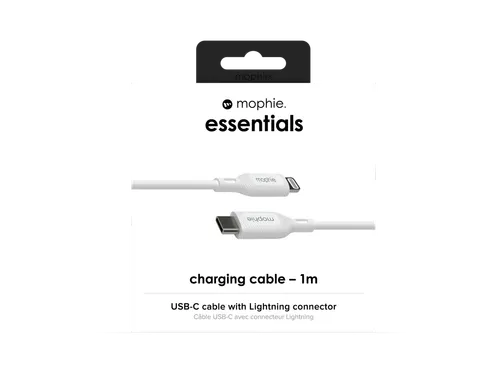 mophie essentials Lightning to USB-C | charging cable (1M), 1 m, Light