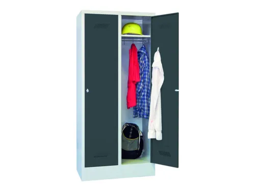 locker,HxBxD 1850x800x500mm,2vak,vak B 400mm,RAL7035,front RAL7016