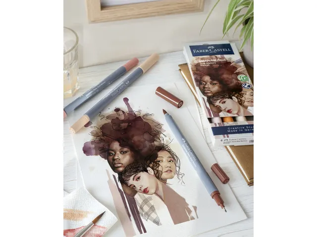 Duo aquarelmarker Goldfaber etui 6 stuks Portrait