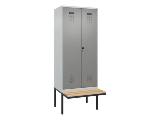 locker met bank,voor scheiding van kleding,HxBxD 2120x800x815mm,2vak