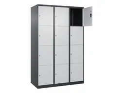 lockerkast,HxBxD 1850x1200x500mm,3x4vakken,vak B 400mm,cil.-slot