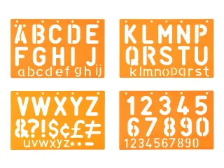 Sjabloon Standardgraph letters en cijfers 50mm - 1