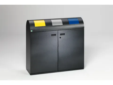 Afvalverzamelstation 3x80 Liter Zilver Ral1023/Zilverkleurig/ral5010