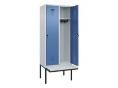 locker met bank,HxBxD 2120x800x815mm,2vak,vak B 400mm,draaigrendel