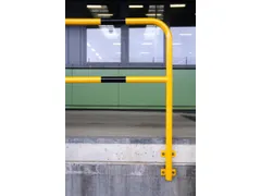 beschermbeugel,v. binnen,HxB 1300x2000mm,staal,geel/zwart,wandmontage