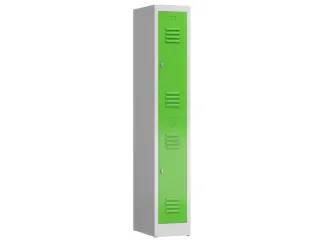 Dubbeldekse garderobekast 1800x310x500mm 2vak B300mm RAL7035 RAL6018 - 1