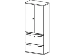 kantoorkast HxBxD 1920x800x430mm romp esdoorn decor front onyxgrijs