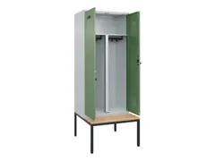PBM-locker met bank,HxBxD 2120x800x815mm,2vak,vak B 400mm,draaigrendel