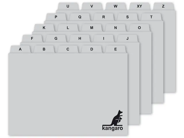 Tabkaart Kangaro A-Z PP 250 micron grijs 210x150/160mm