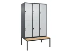 armoire vestiaire avec banc à deux niveaux HxlxP 2120x1200x815mm