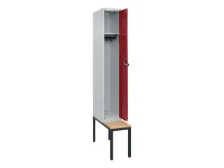 locker met bank,HxBxD 2120x300x815mm,1vak,vak B 300mm,draaigrendel - 2