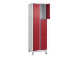 lockerkast,HxBxD 1950x600x500mm,2x3vakken,vak B 300mm,cil.-slot,voeten - 1