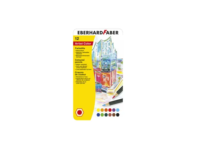 Crayons de couleur Eberhard Faber Artist Color étui métallique de 12
