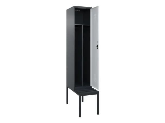 locker met bank,voor scheiding van kleding,HxBxD 2120x400x815mm,1vak