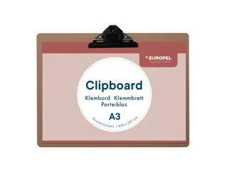 Europel Klembord A3 MDF Liggend Hout - 1