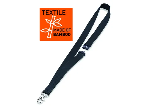 Durable 8240 ECO Textielkoord Soft Bamboo met karabijnhaak Zwart