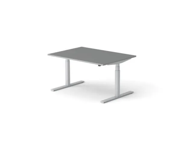 Elektrisch ihv bureau,HxBxD 650-1310x1400x1000mm,blad donkergrijs