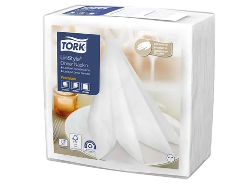 Servetten Tork 478711 LinStyle 1-laags 39x39cm wit 1/4 vouw 50st.