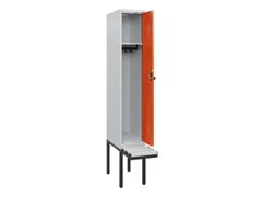 locker met bank,HxBxD 1950x300x815mm,1vak,vak B 300mm,draaigrendel
