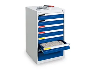 Ladekast Hxbxd 900x500x500mm 7 Laden Romp Ral7035 Front Ral5010 - 2