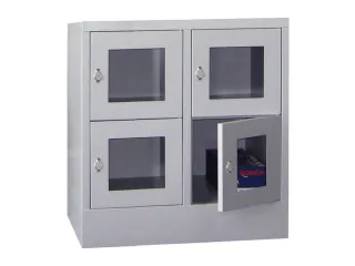 lockerkast,HxBxD 855x800x500mm,2x2vakken,RAL7035,front RAL7035 - 1