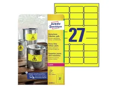Avery Zweckform Ultra sterk etiket L6105-20 63.5x29.6mm Geel 540 stuks