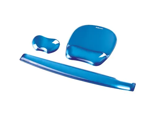 Polssteun toetsenbord Fellowes Crystals gel transparant blauw