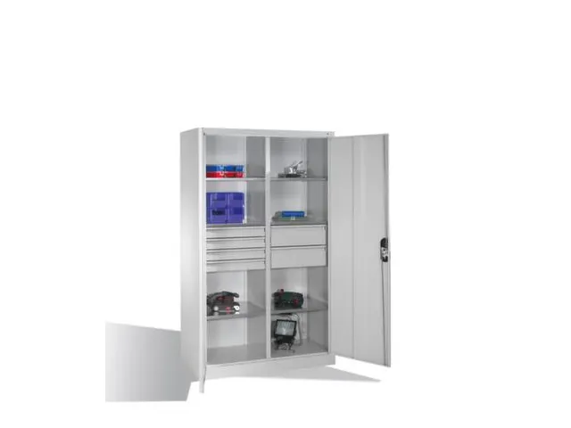 werkplaatskast,HxBxD 1950x1200x500mm,romp RAL7035,front RAL7035